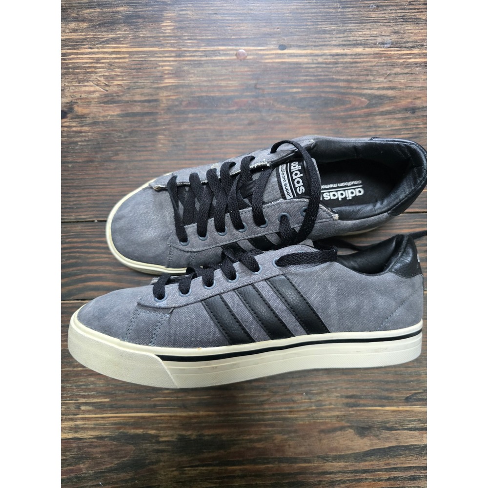 Adidas Neo Daily Grey Black Canvas Cloudfoam Super Sneakers AW4314 Mens Size 7 - Picture 4 of 6